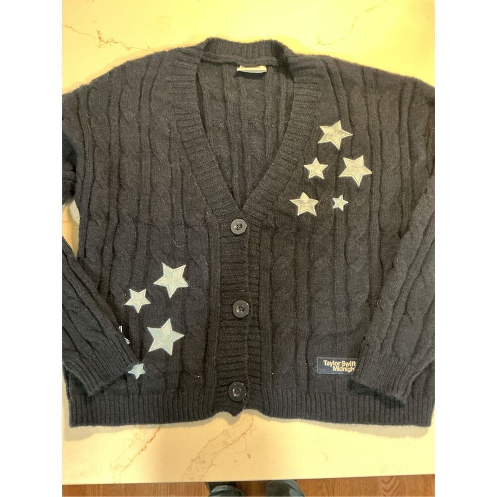 Taylor Swift Midnight Cardigan Sz L Navy Stars Official